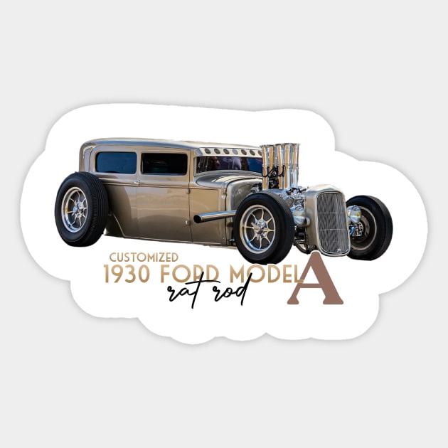 Customized 1930 Ford Model A Rat Rod Sticker by Gestalt Imagery